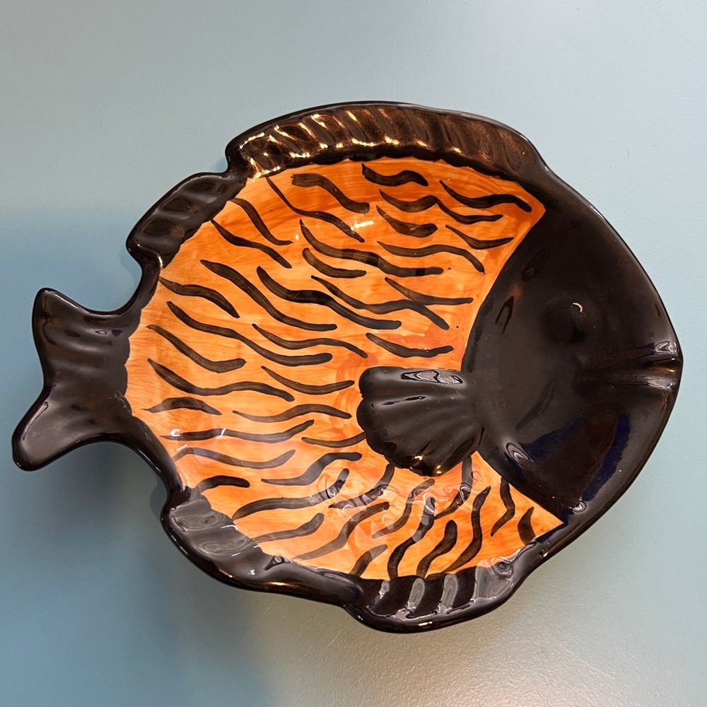 Fish Plate Platter Ceramic 7”X 9”